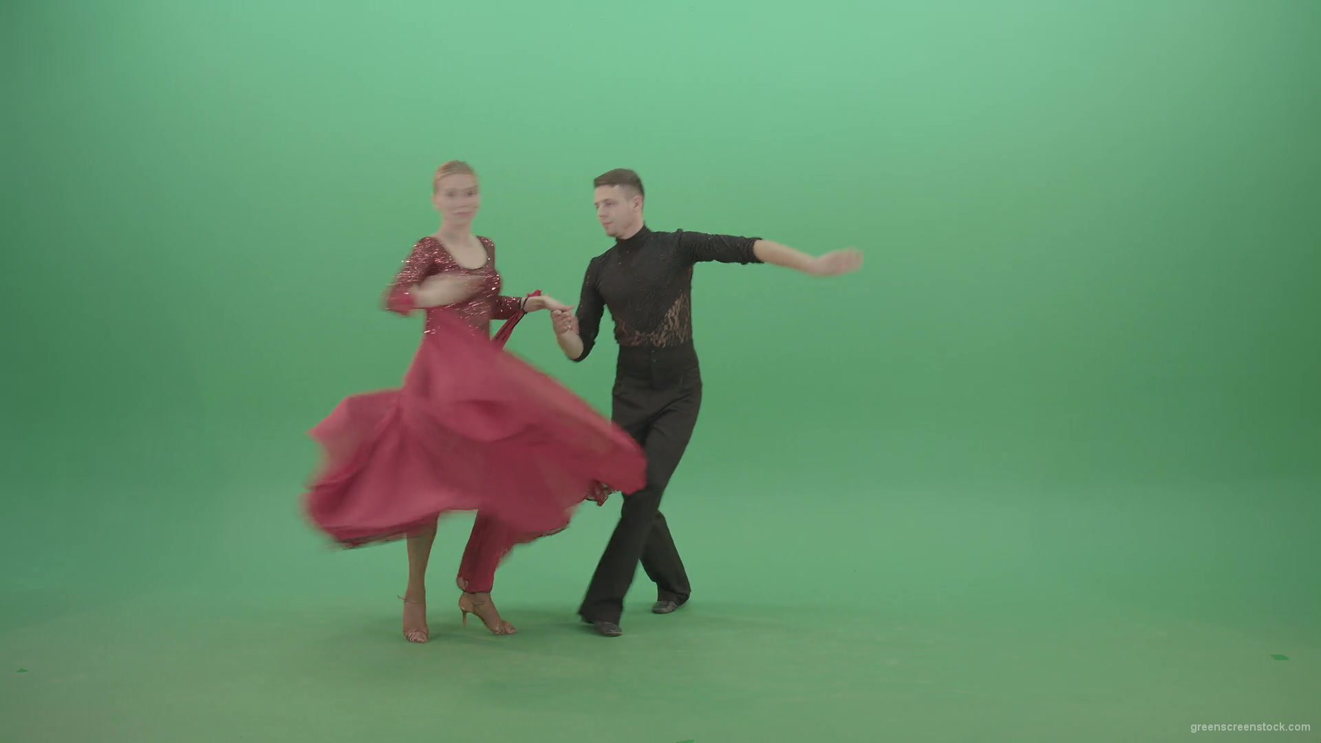 Beautiful-Pair-dancing-ballroom-dance-with-grand-opening-on-green-screen-4K-Video-Footage-1920_004 Green Screen Stock