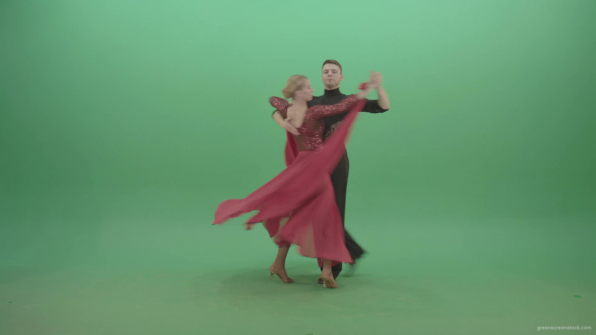 Beautiful-Pair-dancing-ballroom-dance-with-grand-opening-on-green-screen-4K-Video-Footage-1920_007 Green Screen Stock