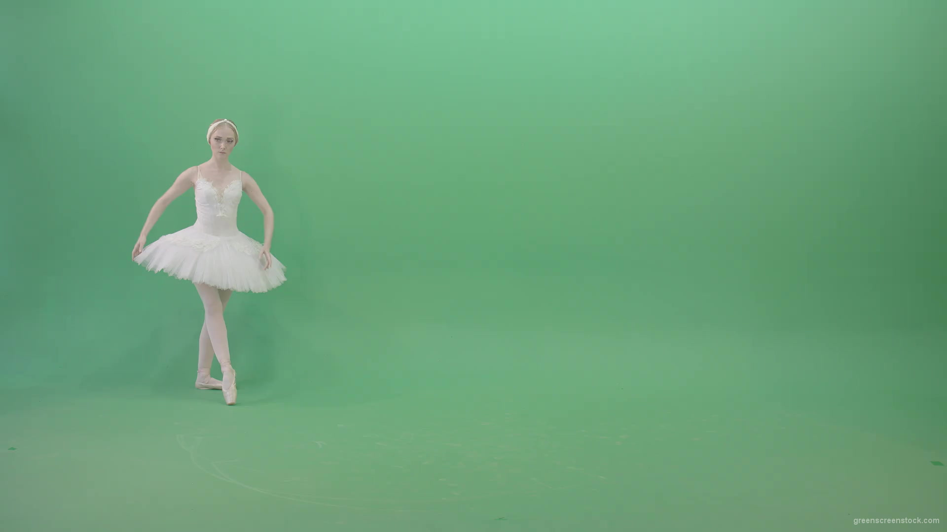 Beautifull-Swan-Lake-Ballerina-waving-hand-wigns-on-green-screen-4K-Video-Footage-1920_001 Green Screen Stock