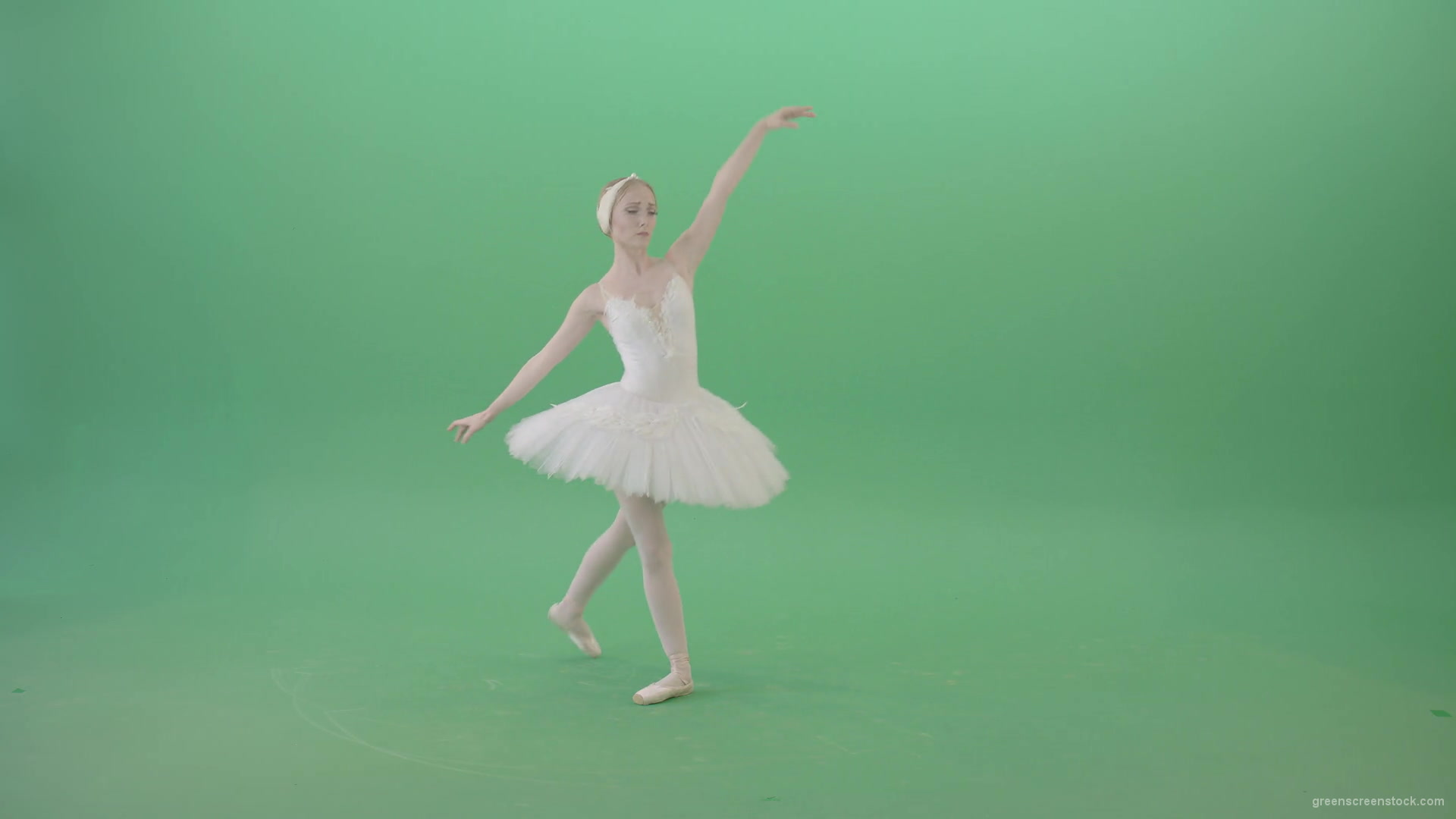 Beautifull-Swan-Lake-Ballerina-waving-hand-wigns-on-green-screen-4K-Video-Footage-1920_004 Green Screen Stock