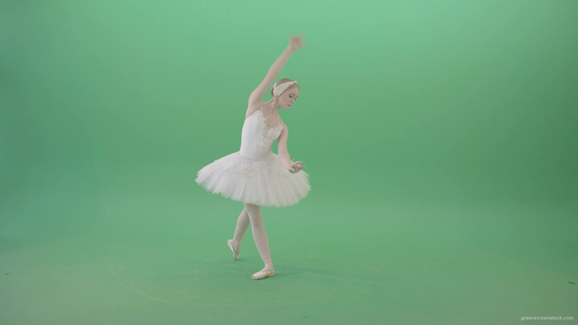 Beautifull-Swan-Lake-Ballerina-waving-hand-wigns-on-green-screen-4K-Video-Footage-1920_005 Green Screen Stock