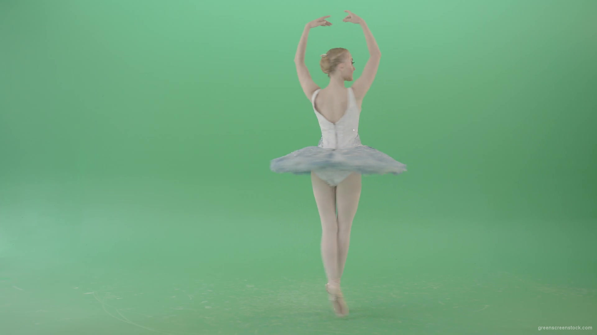 Beauty-blonde-girl-with-happy-smile-spinning-in-ballet-dress-over-green-screen-4K-Video-Footage-1920_007 Green Screen Stock