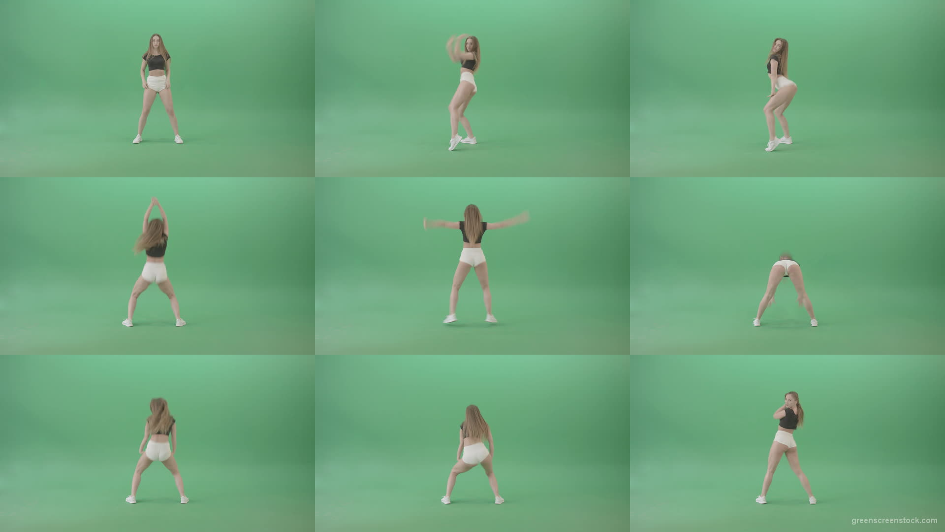 Beauty-girl-sрaking-ass-and-hips-dancing-Twerk-Afro-Dance-isolated-on-green-screen-4K-Video-Footage-1920 Green Screen Stock