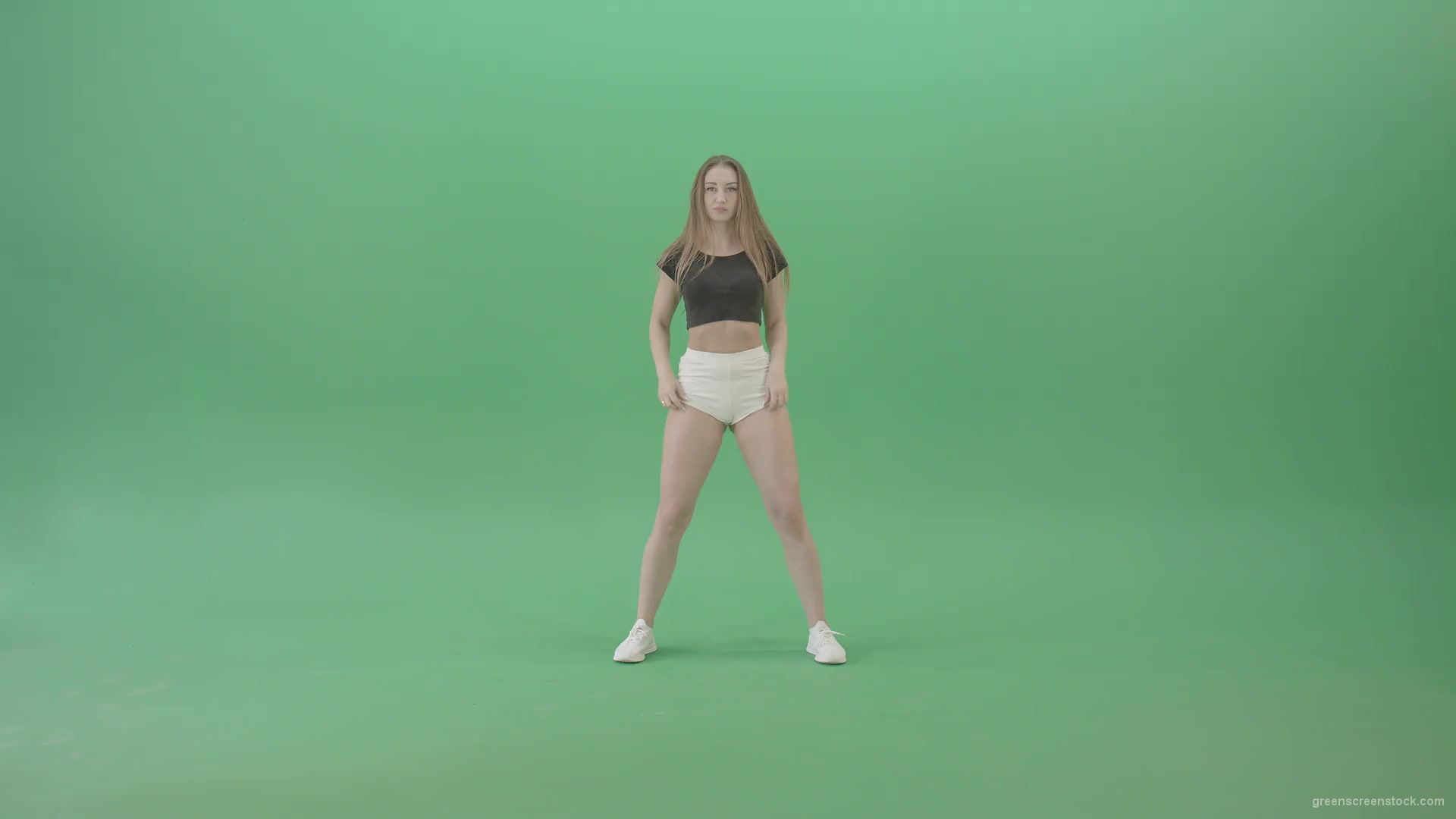 Beauty-girl-sрaking-ass-and-hips-dancing-Twerk-Afro-Dance-isolated-on-green-screen-4K-Video-Footage-1920_001 Green Screen Stock