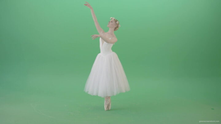 vj video background Blonde-Girl-in-elegant-white-wedding-dress-mowing-away-and-dancing-ballet-art-isolated-on-green-screen-4K-Video-Footage-1920_003