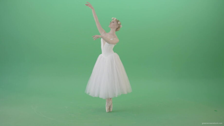 vj video background Blonde-Girl-in-elegant-white-wedding-dress-mowing-away-and-dancing-ballet-art-isolated-on-green-screen-4K-Video-Footage-1920_003