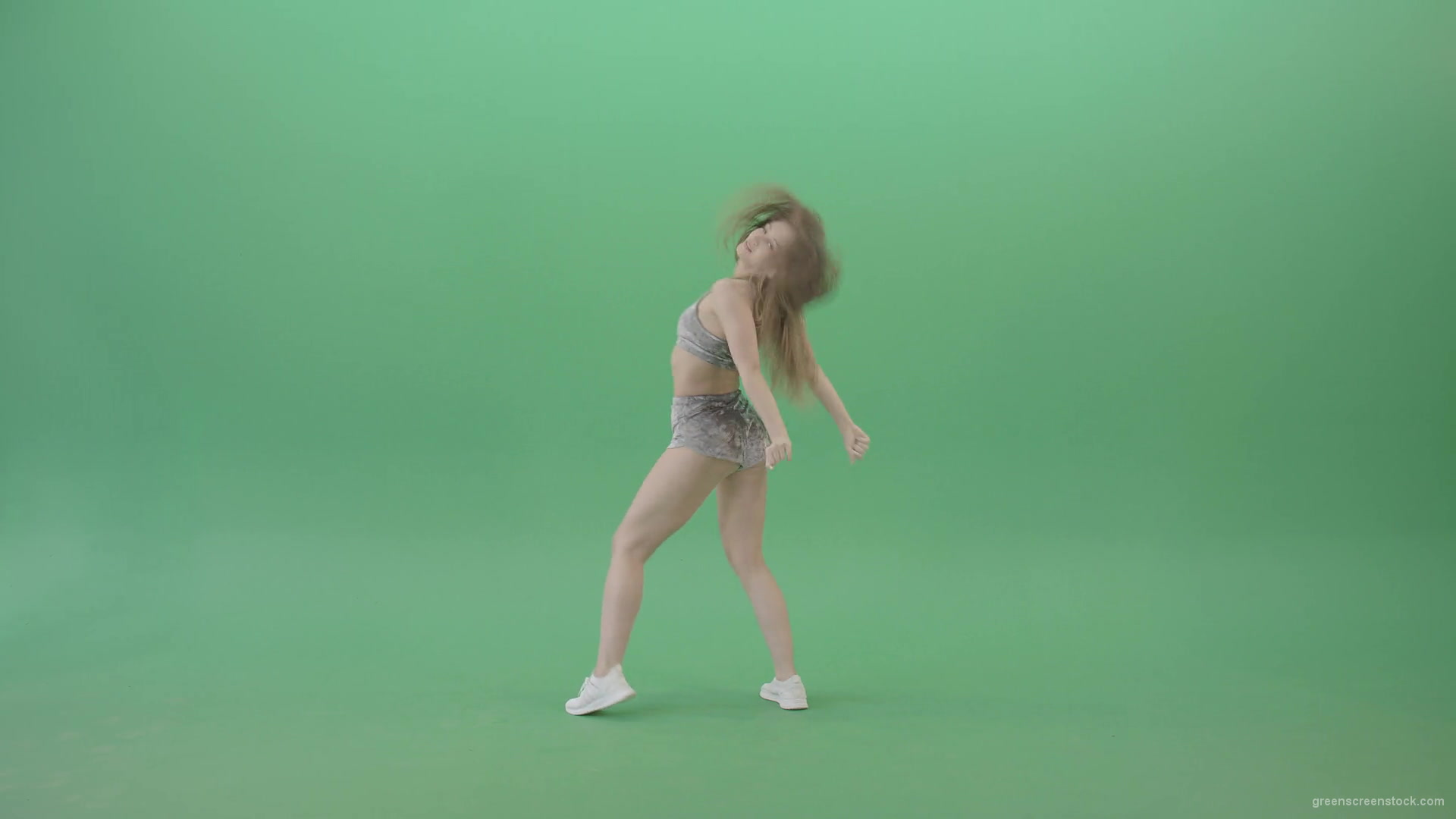 Blonde-young-woman-sexy-dancing-Twerking-hip-hop-elements-over-green-screen-4K-video-footage-1920_008 Green Screen Stock
