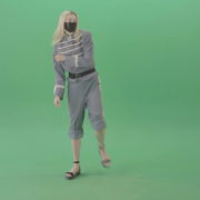 Blondie-in-Techno-royal-costume-dancing-house-in-black-covid19-mask-on-green-screen-4K-Video-Footage-1920_002 Green Screen Stock