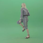 Blondie-in-Techno-royal-costume-dancing-house-in-black-covid19-mask-on-green-screen-4K-Video-Footage-1920_004 Green Screen Stock