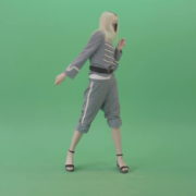 Blondie-in-Techno-royal-costume-dancing-house-in-black-covid19-mask-on-green-screen-4K-Video-Footage-1920_007 Green Screen Stock