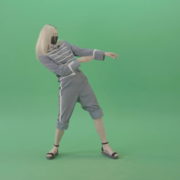 Blondie-in-Techno-royal-costume-dancing-house-in-black-covid19-mask-on-green-screen-4K-Video-Footage-1920_008 Green Screen Stock