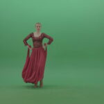vj video background Blondie-in-red-latino-wear-moving-and-dance-on-green-screen-4K-Video-Footage-1920_003