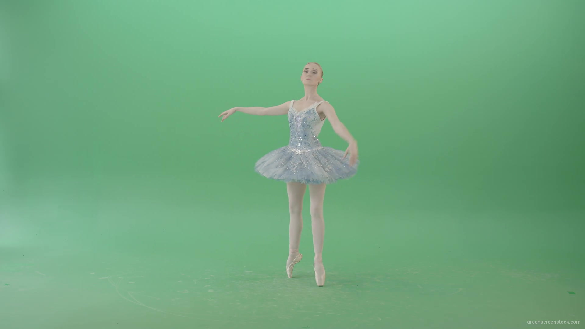 Christmas-story-baller-dancing-girl-in-blue-ballerin-dress-performing-isolated-on-green-screen-4K-Video-Footage-1920_004 Green Screen Stock