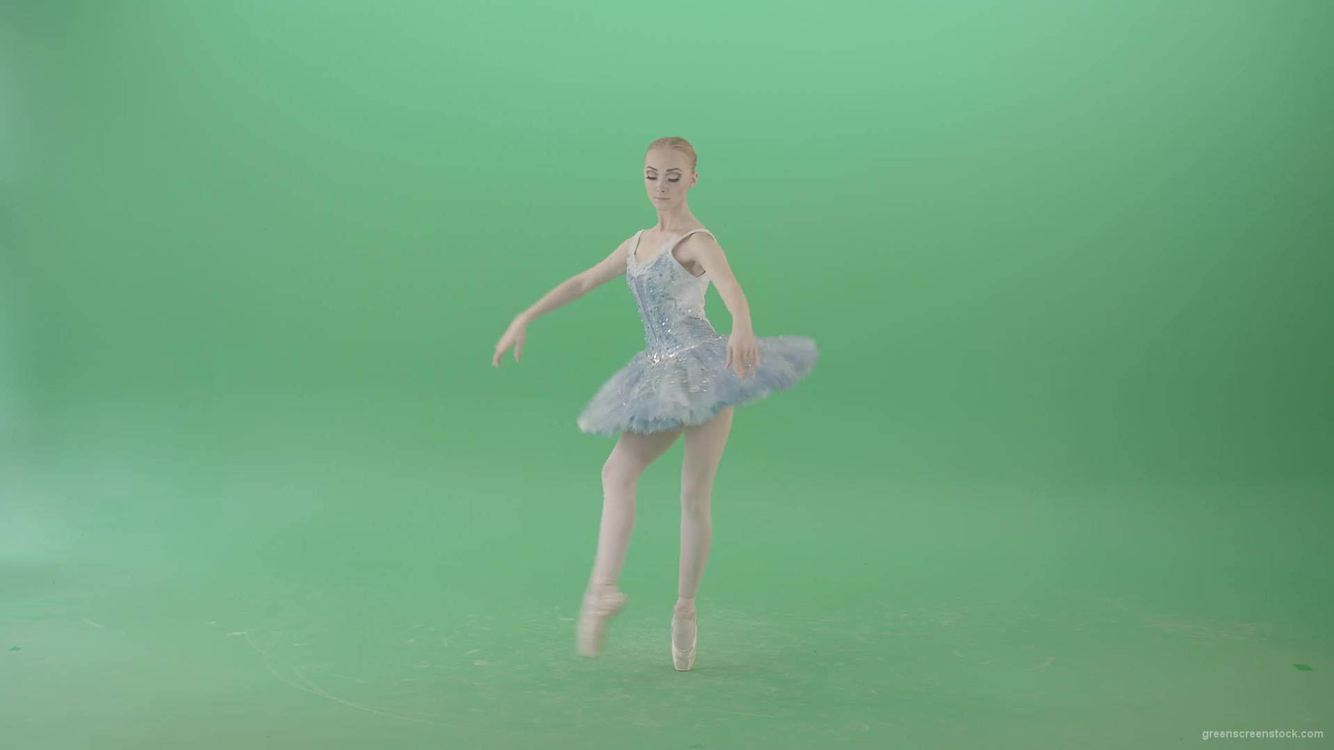 Christmas-story-baller-dancing-girl-in-blue-ballerin-dress-performing-isolated-on-green-screen-4K-Video-Footage-1920_006 Green Screen Stock