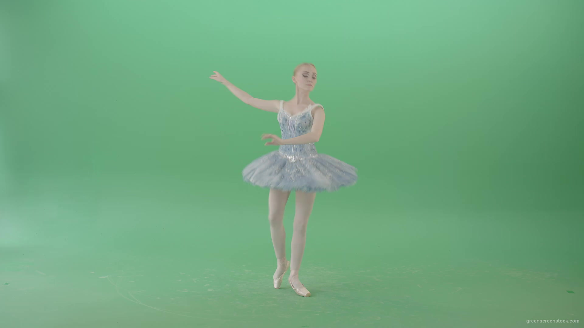 Christmas-story-baller-dancing-girl-in-blue-ballerin-dress-performing-isolated-on-green-screen-4K-Video-Footage-1920_008 Green Screen Stock