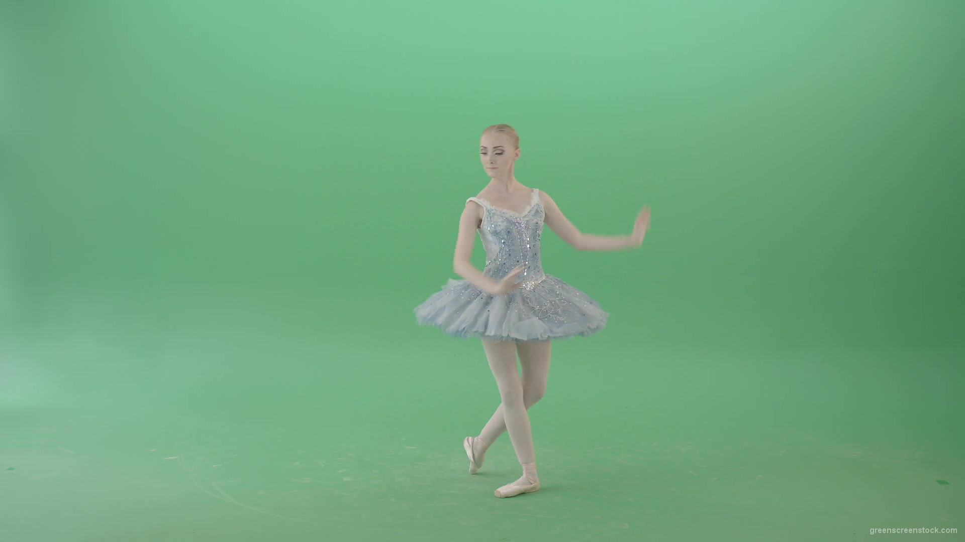 Christmas-story-baller-dancing-girl-in-blue-ballerin-dress-performing-isolated-on-green-screen-4K-Video-Footage-1920_009 Green Screen Stock