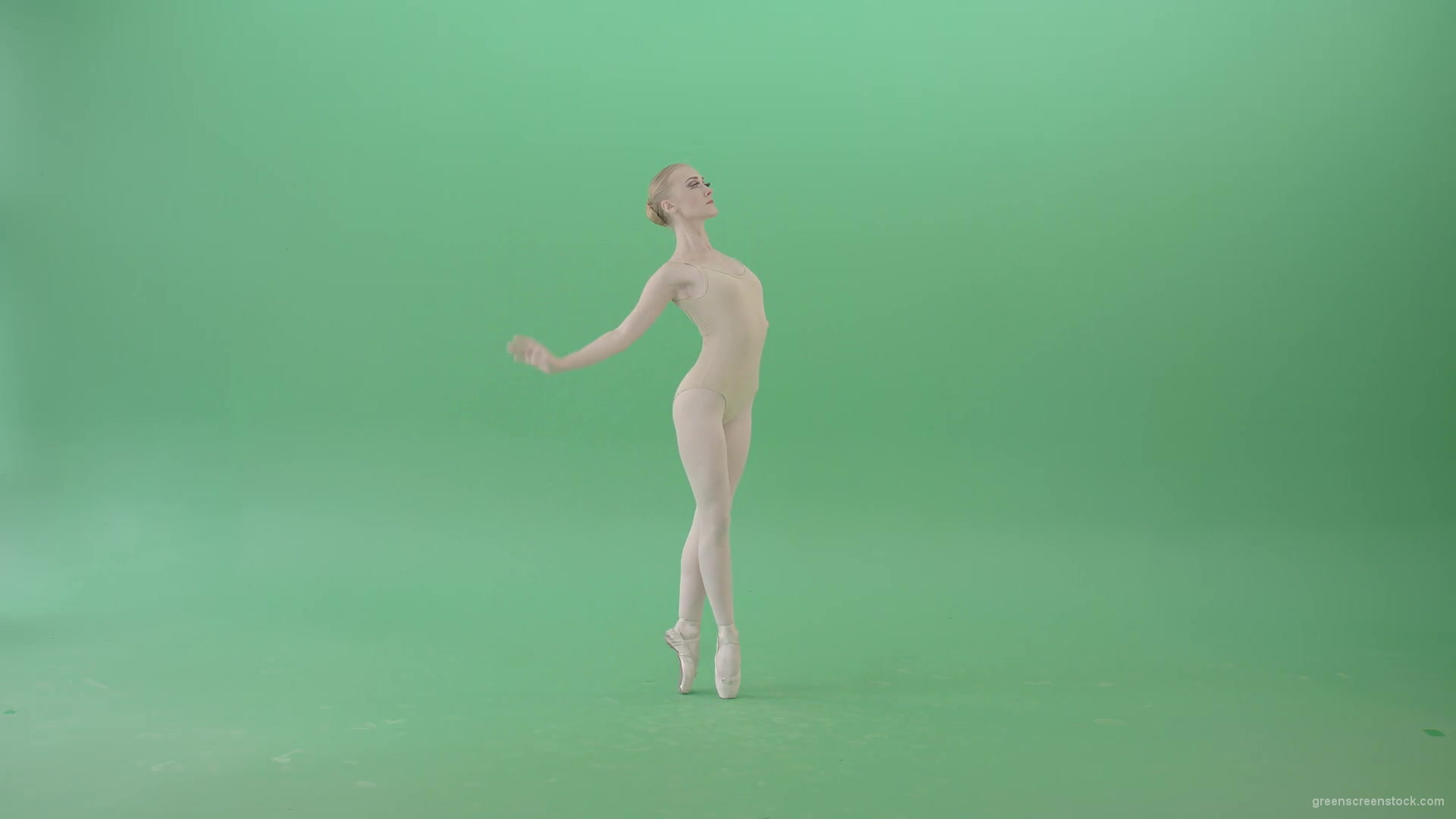 Classical-Ballet-Art-dancing-girl-in-body-skin-wear-chill-in-practice-isolated-on-green-screen-4K-Video-Footage-1920_002 Green Screen Stock