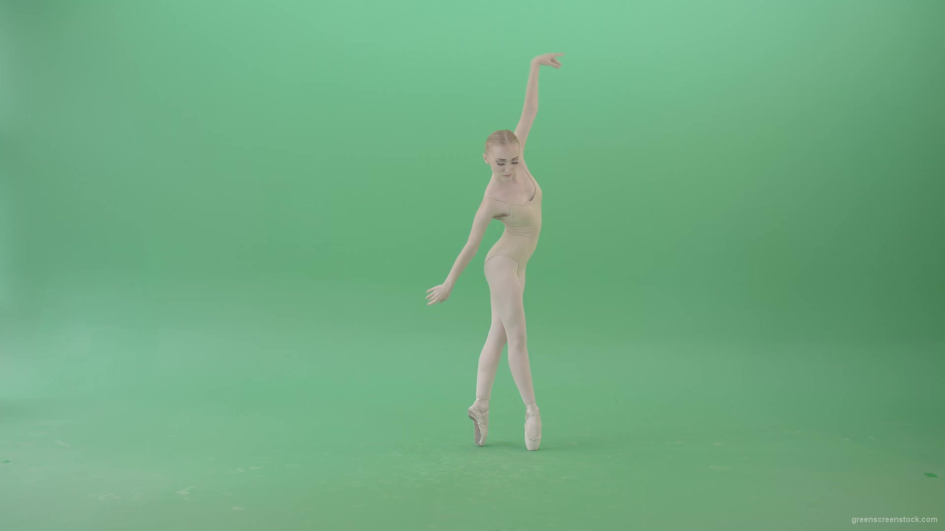 Classical-Ballet-Art-dancing-girl-in-body-skin-wear-chill-in-practice-isolated-on-green-screen-4K-Video-Footage-1920_004 Green Screen Stock