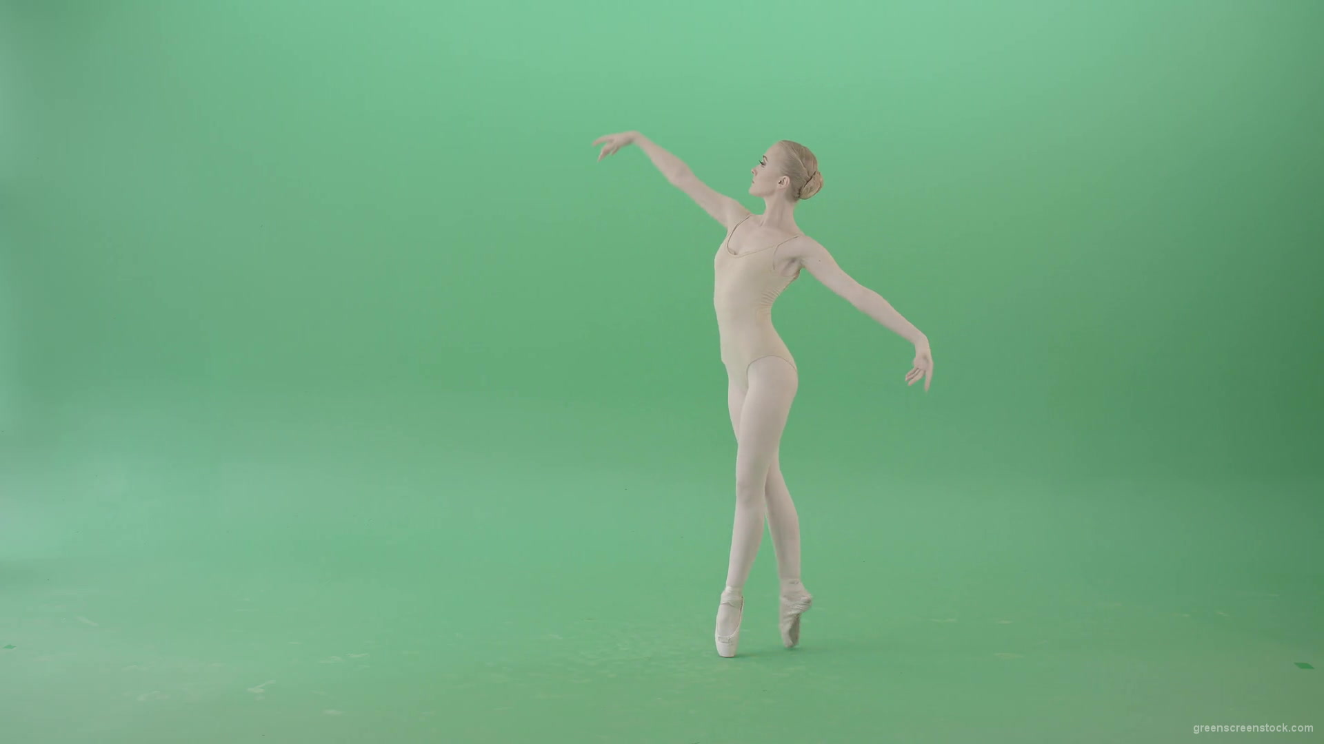 Classical-Ballet-Art-dancing-girl-in-body-skin-wear-chill-in-practice-isolated-on-green-screen-4K-Video-Footage-1920_005 Green Screen Stock