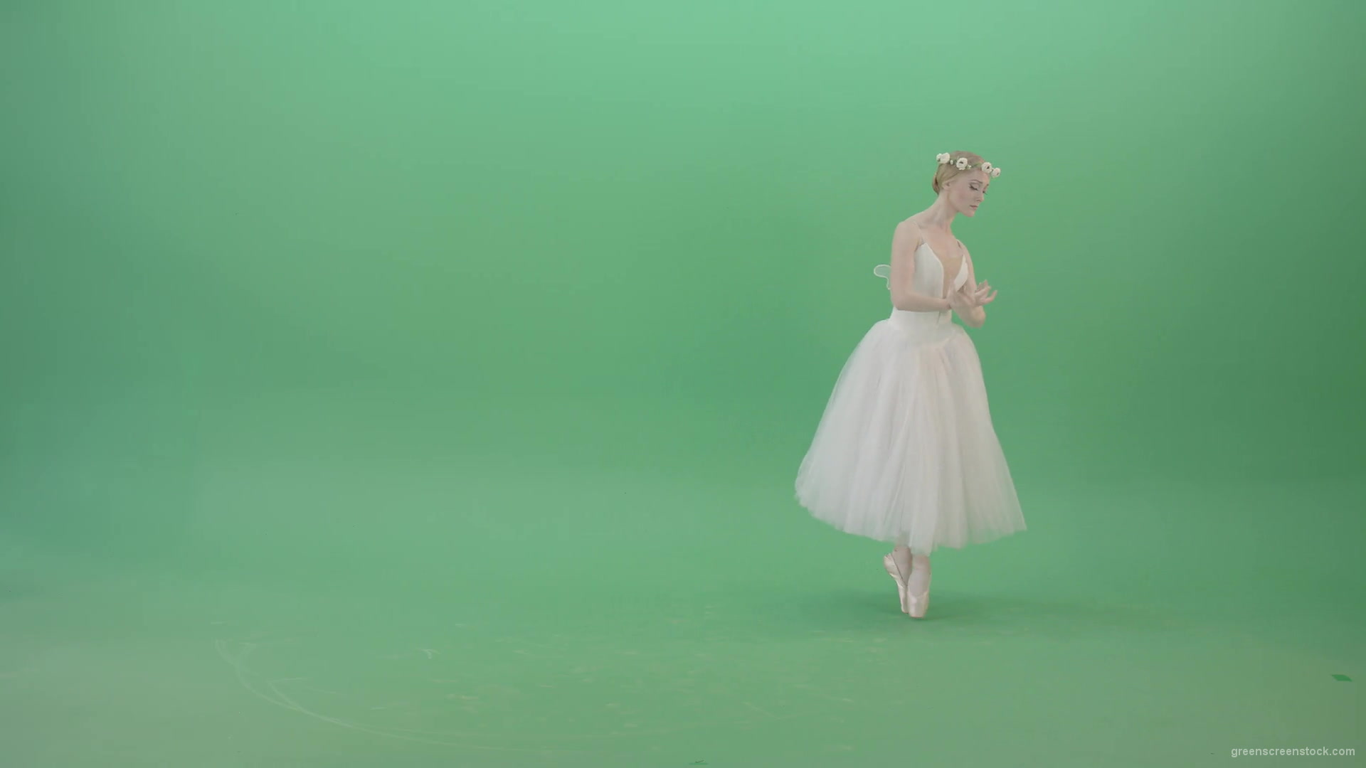 Elegant-Ballerina-Ballet-Girl-posing-for-Advertising-packshot-4K-Video-Footage-1920_004 Green Screen Stock