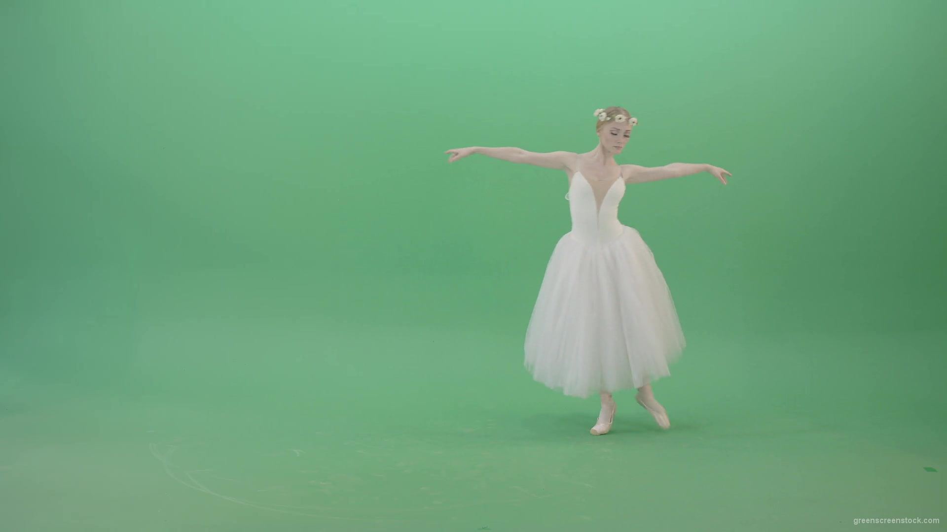 Elegant-Ballerina-Ballet-Girl-posing-for-Advertising-packshot-4K-Video-Footage-1920_005 Green Screen Stock
