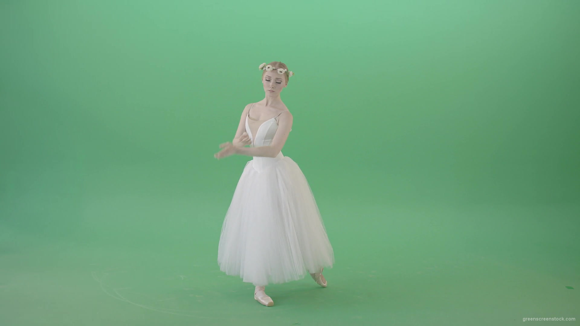 Elegant-Ballerina-Ballet-Girl-posing-for-Advertising-packshot-4K-Video-Footage-1920_008 Green Screen Stock