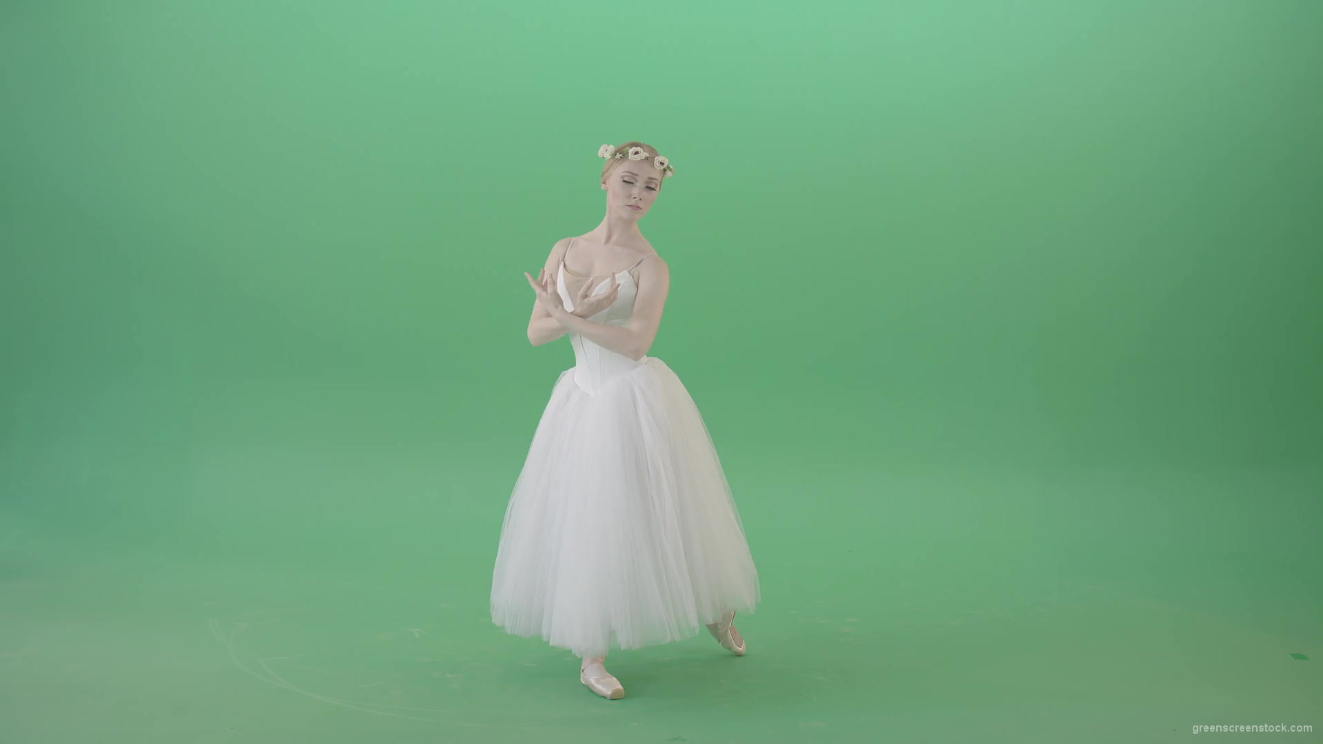 Elegant-Ballerina-Ballet-Girl-posing-for-Advertising-packshot-4K-Video-Footage-1920_009 Green Screen Stock