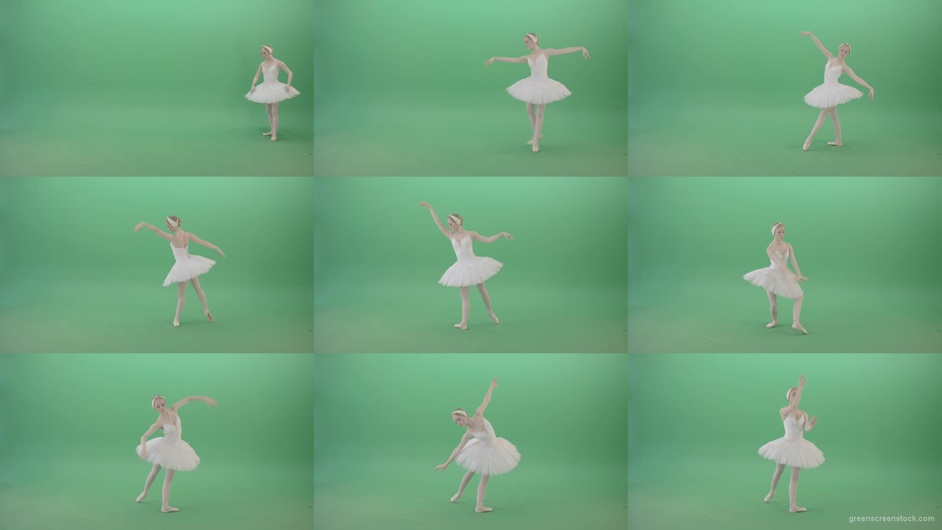 Elegant-snowwhite-ballet-dancer-ballerina-dancing-isolated-on-Green-Screen-4K-Video-Footage-1920 Green Screen Stock