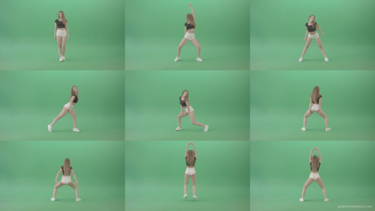 European-girl-dancing-hip-hop-twerk-dance-isolated-on-green-screen-4K-Video-Footage-1920 Green Screen Stock