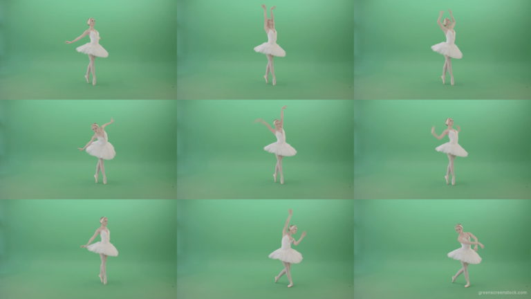 Fashion-snow-white-ballet-dancing-girl-showing-swan-lake-dance-isolated-on-Green-Screen-4K-Video-Footage-1920 Green Screen Stock