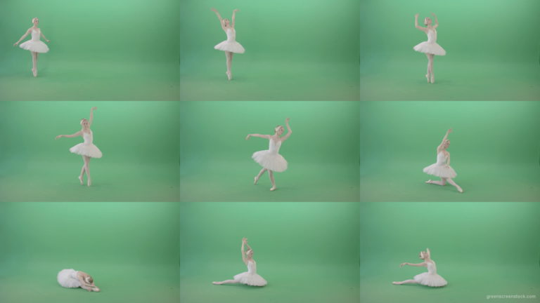 Flying-swan-laken-ballerina-dancing-with-light-on-green-screen-chroma-key-4K-Video-Footage-1920 Green Screen Stock