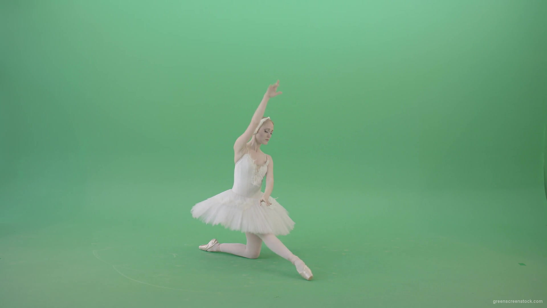Flying-swan-laken-ballerina-dancing-with-light-on-green-screen-chroma-key-4K-Video-Footage-1920_006 Green Screen Stock