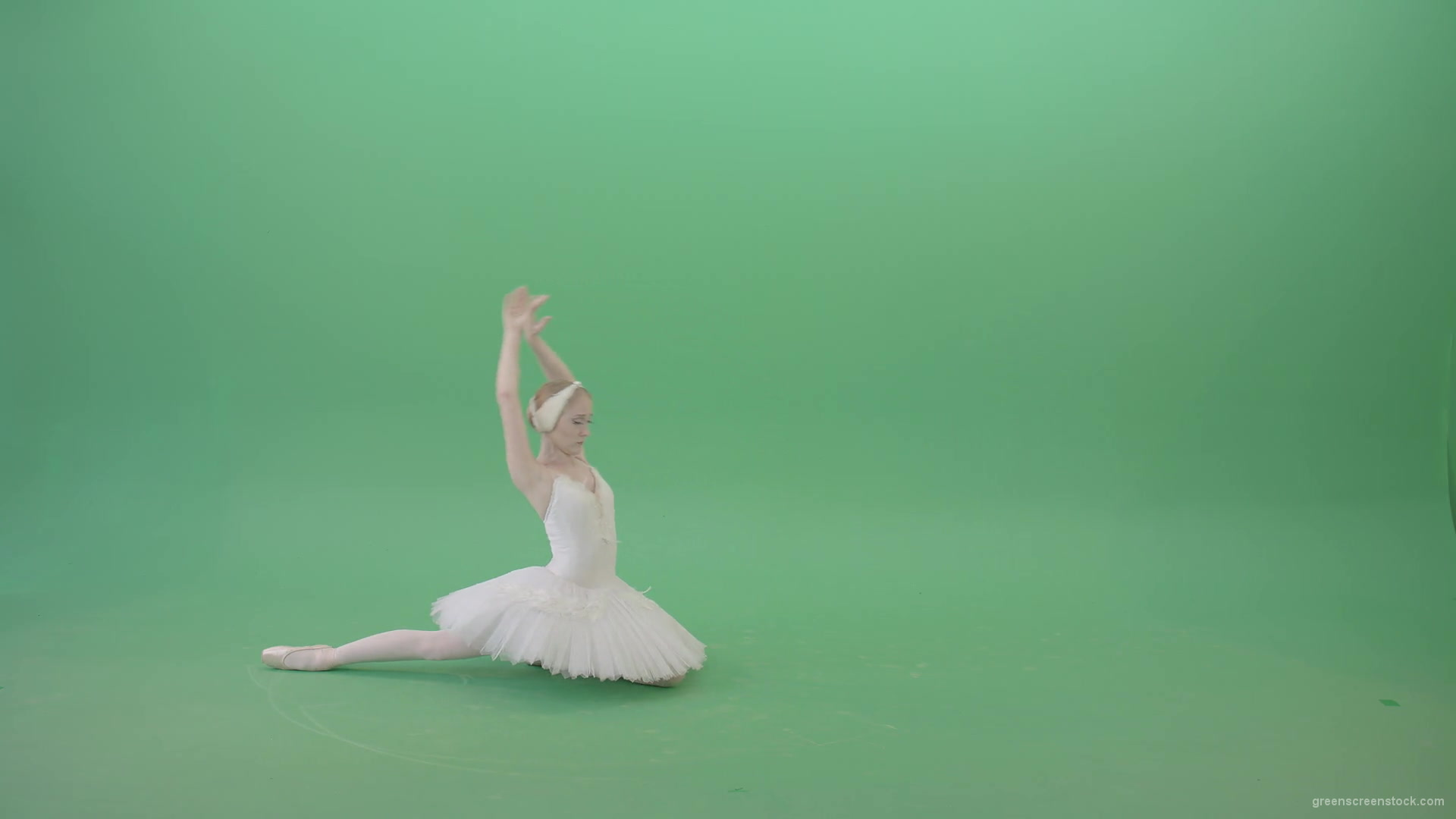 Flying-swan-laken-ballerina-dancing-with-light-on-green-screen-chroma-key-4K-Video-Footage-1920_008 Green Screen Stock