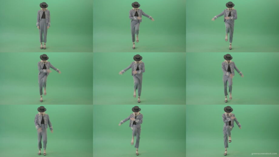 Girl-in-royal-blue-uniform-and-black-hat-marching-isolated-on-green-screen-4K-Video-Footage-1920 Green Screen Stock