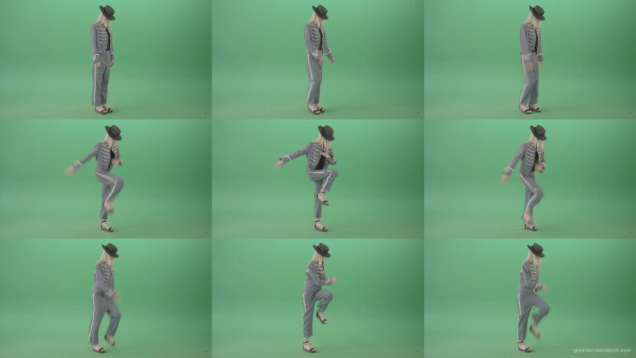 Girl-in-side-view-and-empire-army-uniform-marching-in-green-screen-studio-4K-Video-Footage-1920 Green Screen Stock