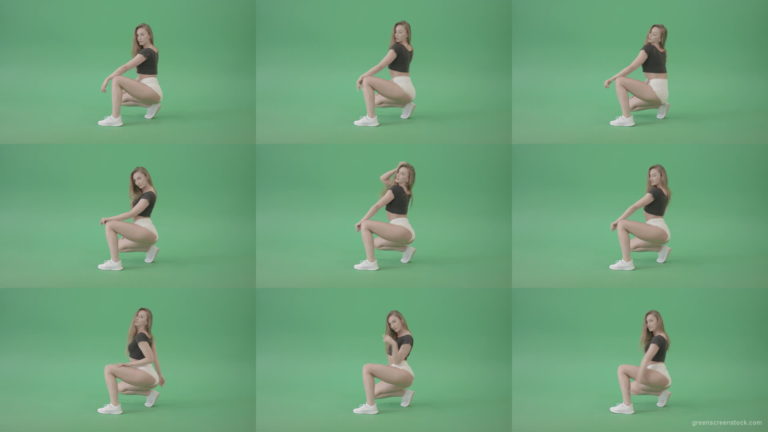 Girl-in-sitting-pose-twerking-shaking-ass-isolated-on-green-screen-4K-Video-Footage-1920 Green Screen Stock
