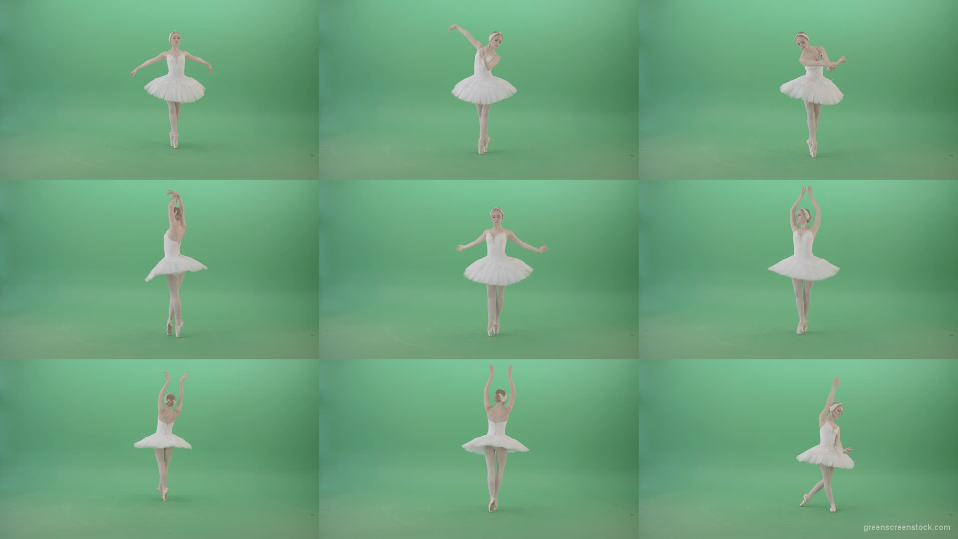 Grace-Ballerina-dance-classical-ballet-art-in-white-costume-on-green-screen-4K-Video-Footage-1920 Green Screen Stock