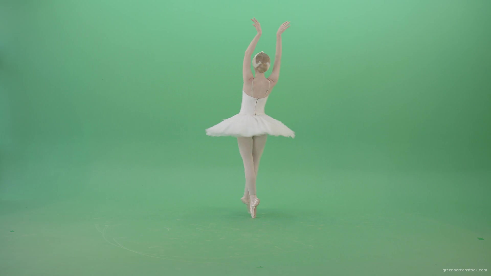 Grace-Ballerina-dance-classical-ballet-art-in-white-costume-on-green-screen-4K-Video-Footage-1920_007 Green Screen Stock