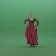 Lovely-rumba-dance-girls-waving-shoulders-in-red-sexy-dress-isolated-on-green-background-4K-Video-Footage-1920_004 Green Screen Stock