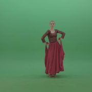 Lovely-rumba-dance-girls-waving-shoulders-in-red-sexy-dress-isolated-on-green-background-4K-Video-Footage-1920_005 Green Screen Stock