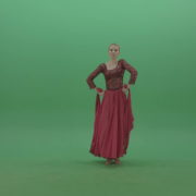 Lovely-rumba-dance-girls-waving-shoulders-in-red-sexy-dress-isolated-on-green-background-4K-Video-Footage-1920_008 Green Screen Stock