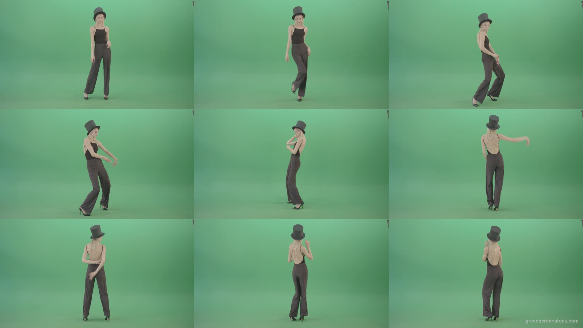 Magic-elegant-dancing-girl-slowly-moving-on-green-background-4K-Video-Footage-1920 Green Screen Stock