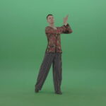 vj video background Man-standing-in-front-view-isolated-on-green-screen-clap-in-hands-4K-Video-Footage-1920_003