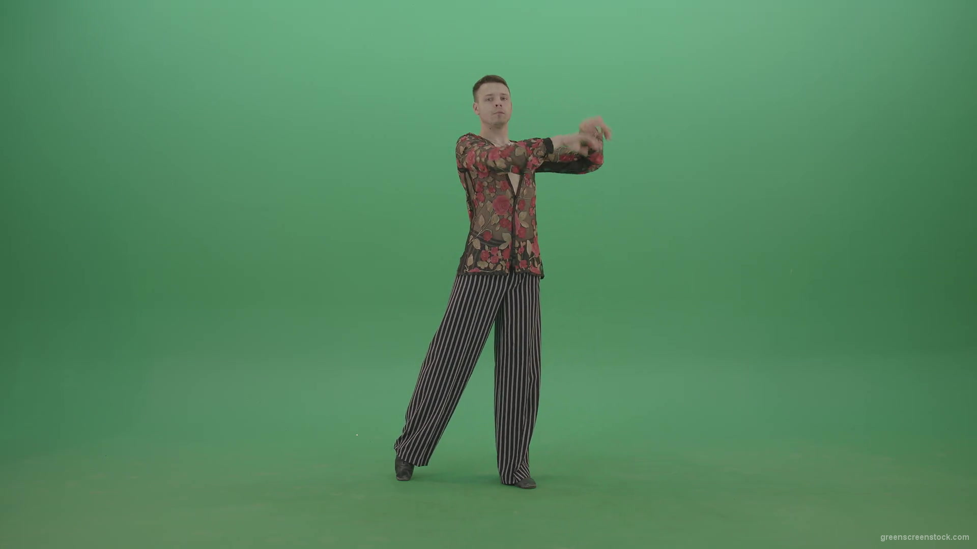 Man-standing-in-front-view-isolated-on-green-screen-clap-in-hands-4K-Video-Footage-1920_008 Green Screen Stock