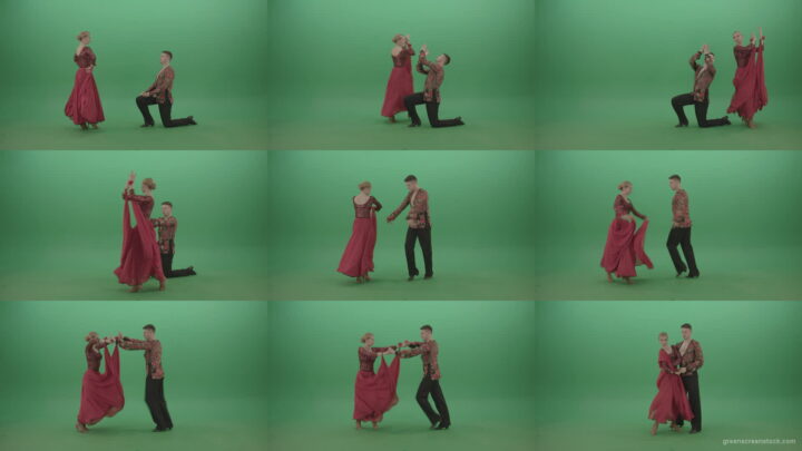 Passion-Couple-dancing-Rumba-Ballroom-dance-and-clapping-in-hands-isolated-on-green-screen-4K-Video-Footage-1920 Green Screen Stock
