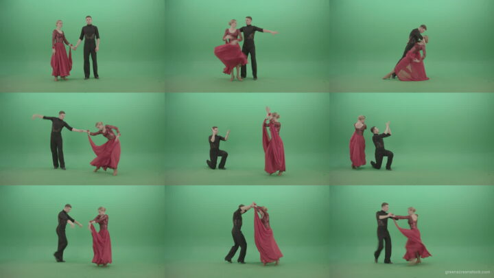 Passion-latino-ballroom-dance-by-lovely-couple-man-and-girl-isolated-on-green-screen-4K-Video-Footage-1920 Green Screen Stock