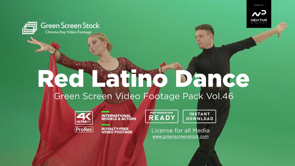 Red-Latino-Dance green screen video footage