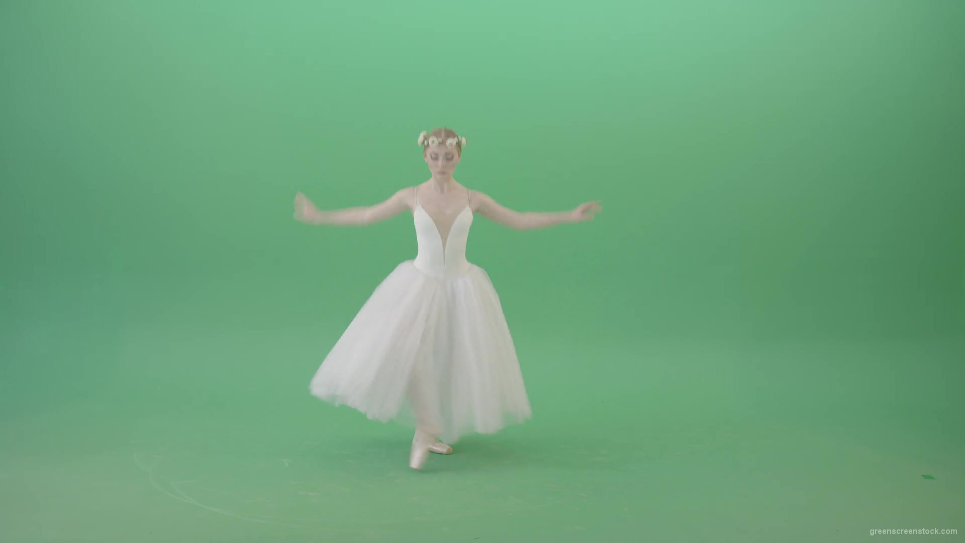 Royal-elegant-greetings-regards-by-Ballet-Dancer-Girl-in-White-Dress-on-Green-Screen-4K-Video-Clip-1920_002 Green Screen Stock