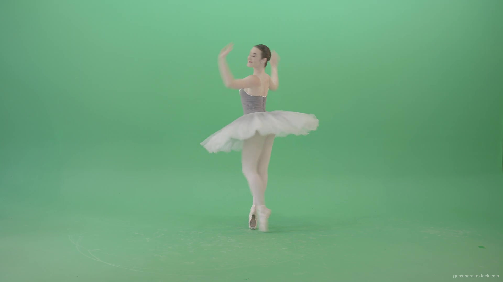 Smal-ballerina-girl-spinning-on-the-place-in-ballet-dance-art-on-green-screen-4K-Video-Footage-1920_008 Green Screen Stock
