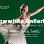 ballet dancing girl ballerina on green screen video footage 4K